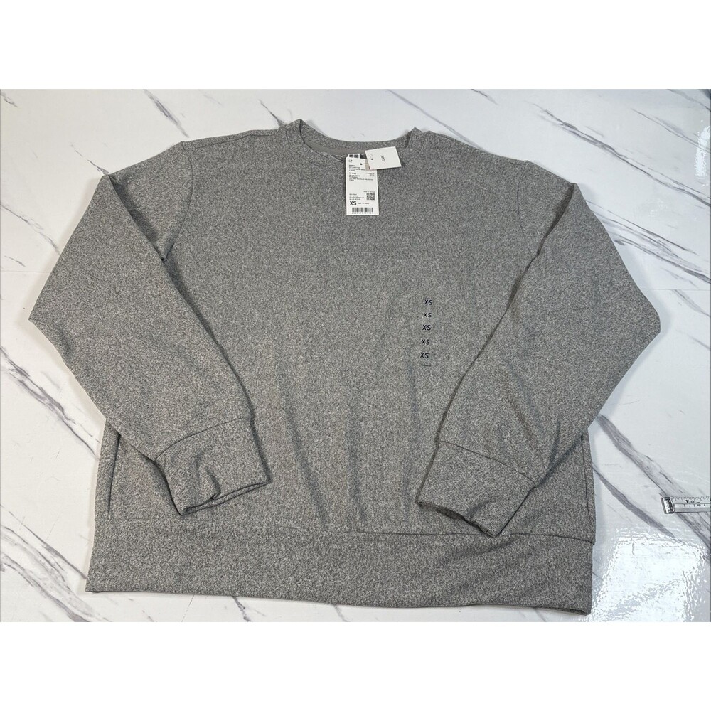 Uniqlo Women's Soft Knitted Fleece Crew Neck Long-Sleeve T-Shirt Gray Size XS